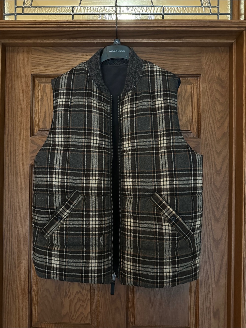 Plaid Quilted Vest in Black & Brown - Jeremiah clothing